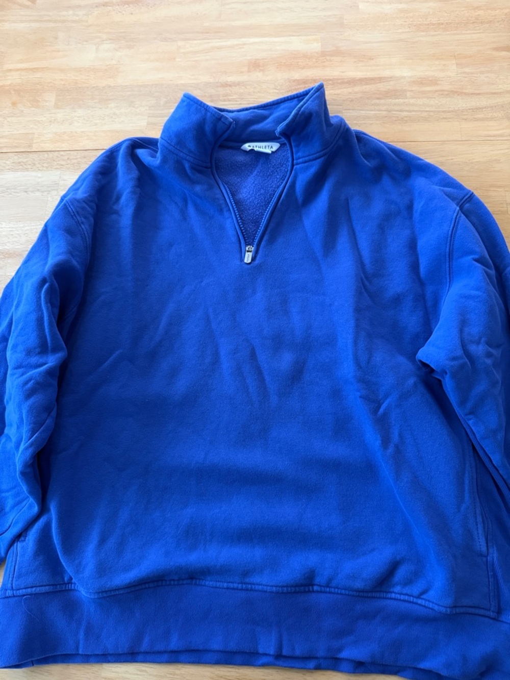 Athleta Forever Fleece 1/4 Zip Sweatshirt L Borealis